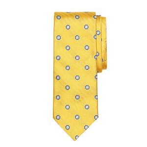 Herringbone Floral Tie - Yellow